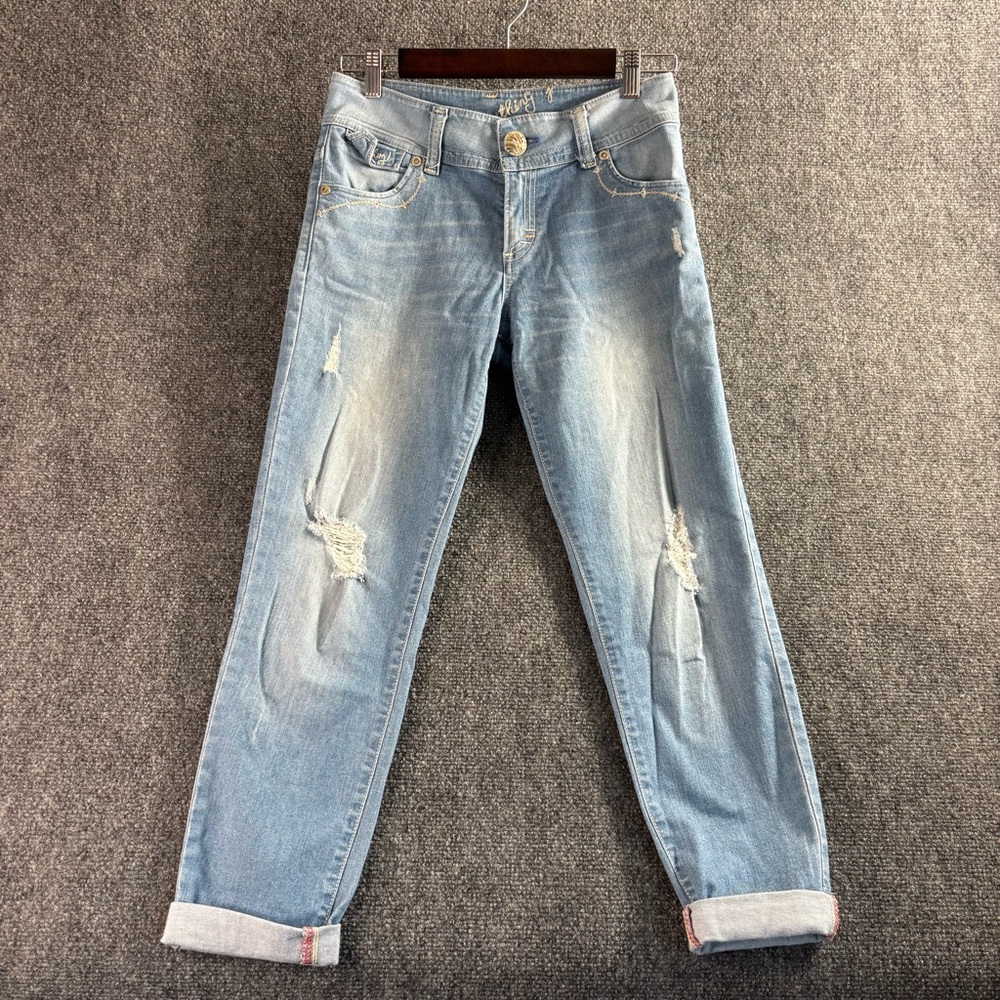 Something Brand Light Blue Distressed Ankle Jeans